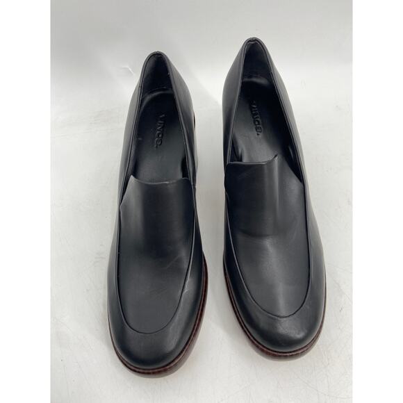 Vince Narissa Black Leather Platform Block Heel Chunky Clogs Size 9.5M - Picture 4 of 8